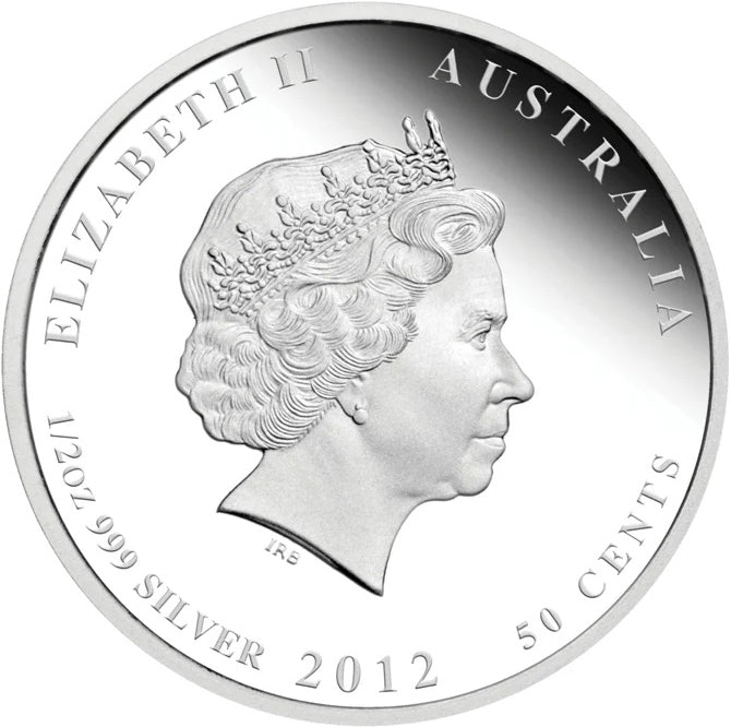 2012 50c Australian Bush Babies II Kookaburra 1/2oz Silver Coloured Proof Coin