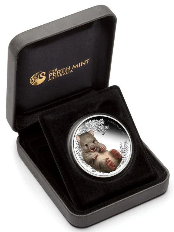 2013 50c Australian Bush Babies II Wombat 1/2oz Silver Coloured Proof Coin