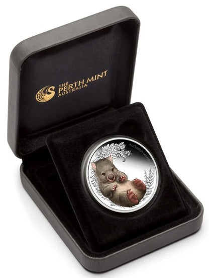 2013 50c Australian Bush Babies II Wombat 1/2oz Silver Coloured Proof Coin