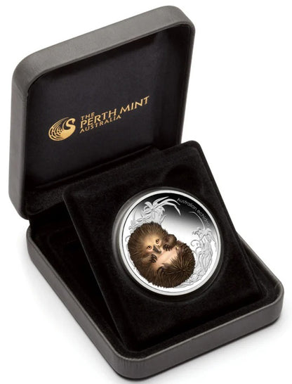 2013 50c Australian Bush Babies II Echidna 1/2oz Silver Coloured Proof Coin