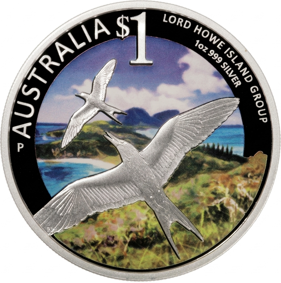 2013 $1 World Heritage Sites Lord Howe Island 1oz Silver Coloured Proof Coin