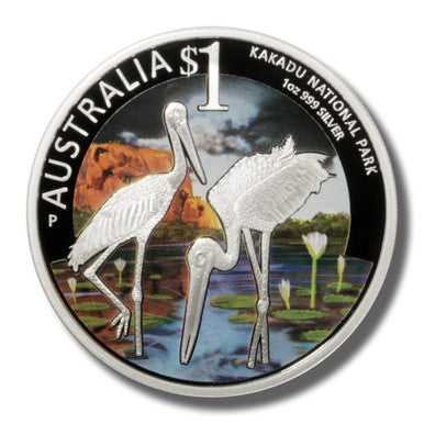 2013 $1 World Heritage Sites Kakadu 1oz Silver Coloured Proof Coin