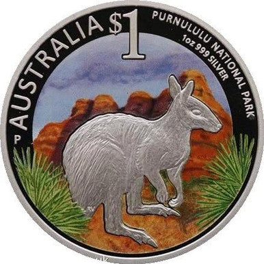 2013 $1 World Heritage Sites Purnululu National Park 1oz Silver Coloured Proof Coin