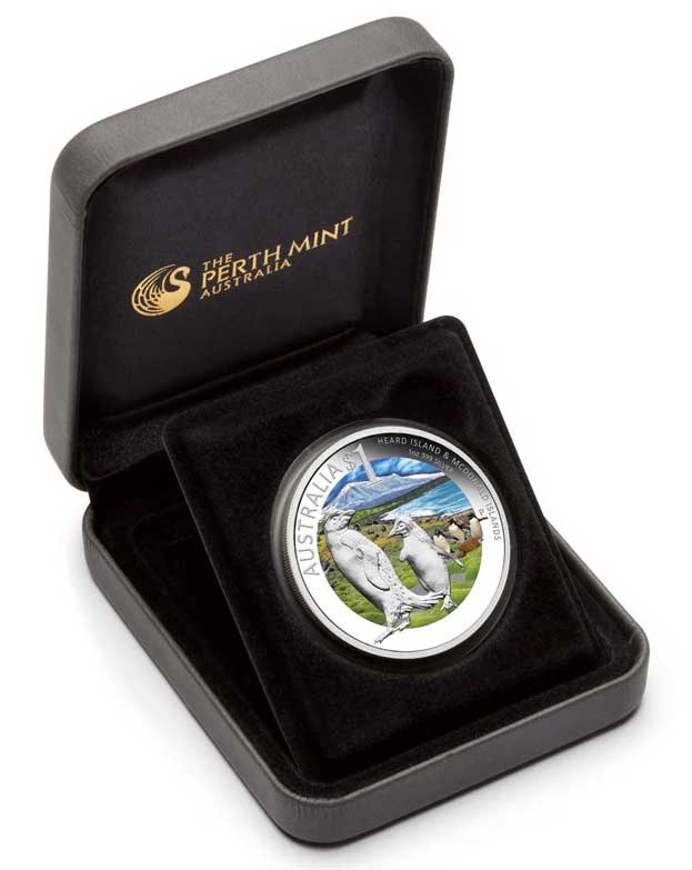 2011 $1 ANDA Melbourne Celebrate Australia Heard and Mcdonald Islands 1oz Silver Coloured Proof Coin