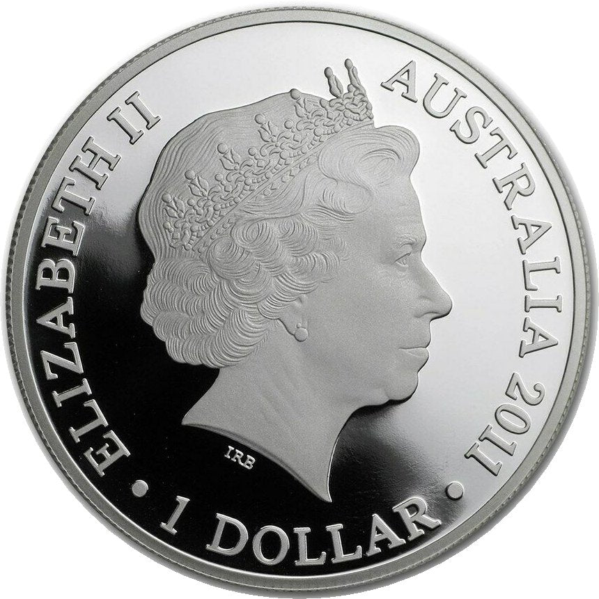 2011 $1 Kangaroo At Sunset F15 Privy Mark 1oz Silver Proof Coin