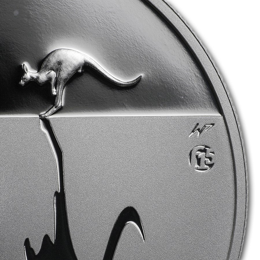 2011 $1 Kangaroo At Sunset F15 Privy Mark 1oz Silver Proof Coin