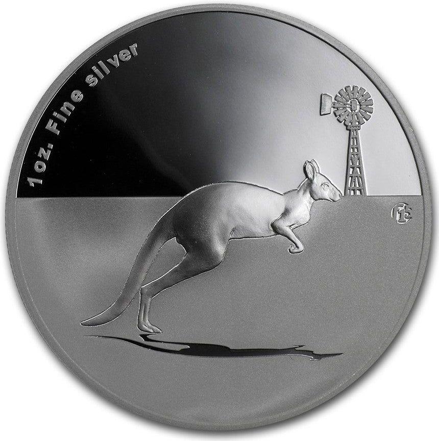 2012 $1 Kangaroo In Outback F15 Privy Mark 1oz Silver Proof Coin