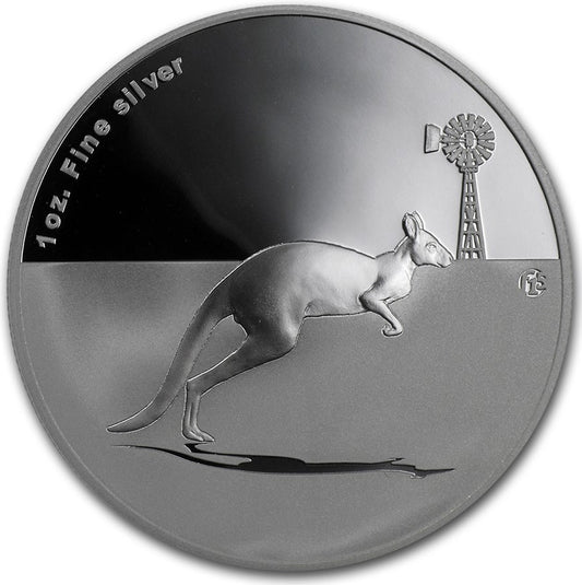 2012 $1 Kangaroo In Outback F15 Privy Mark 1oz Silver Proof Coin