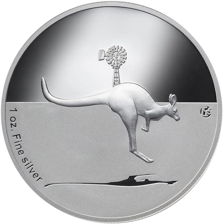 2013 $1 Kangaroo In Outback F15 Privy Mark 1oz Silver Proof Coin