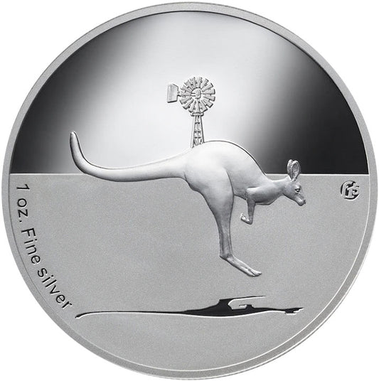 2013 $1 Kangaroo In Outback F15 Privy Mark 1oz Silver Proof Coin
