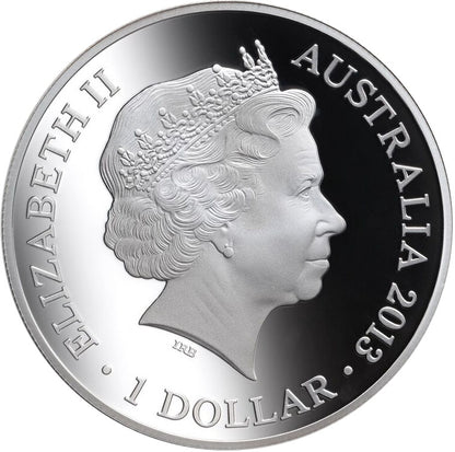 2013 $1 Kangaroo In Outback F15 Privy Mark 1oz Silver Proof Coin