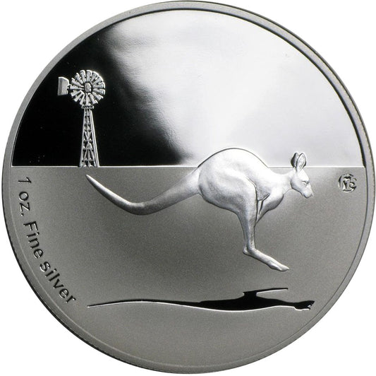 2014 $1 Kangaroo In Outback F15 Privy Mark 1oz Silver Proof Coin