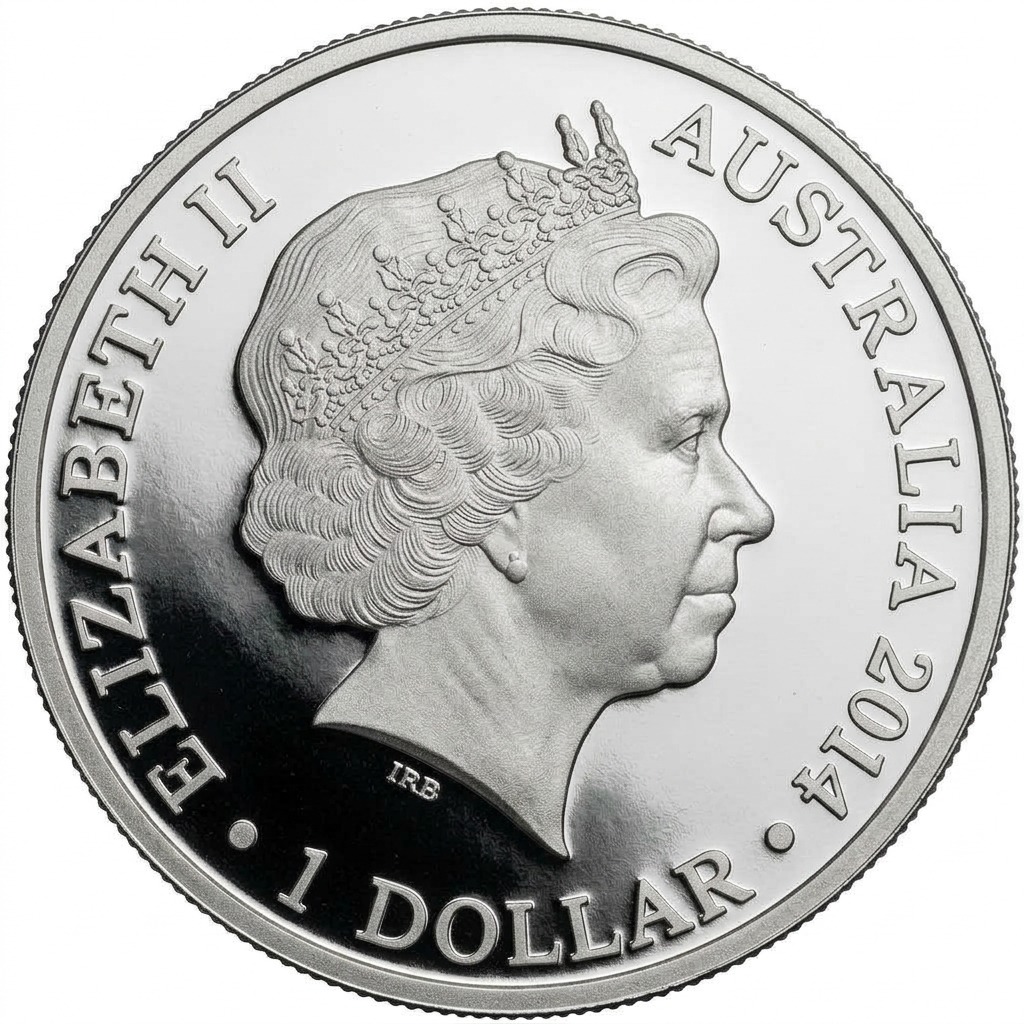 2014 $1 Kangaroo In Outback F15 Privy Mark 1oz Silver Proof Coin