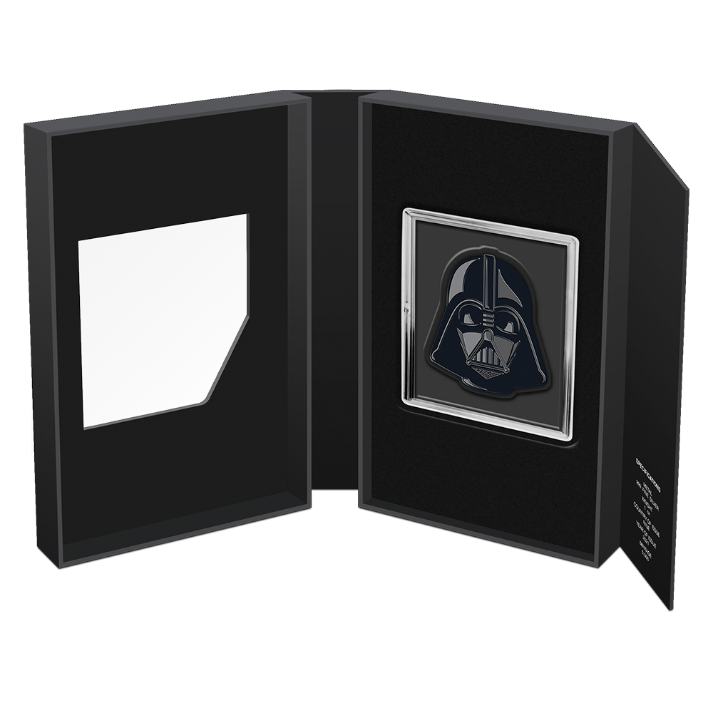 Niue 2021 $2 Faces of The Empire Darth Vader 1oz Silver Coloured Proof Shaped Coin