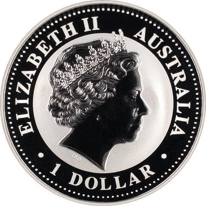 2006 $1 Australia Japan Year of Exchange 1oz Silver Coloured Coin