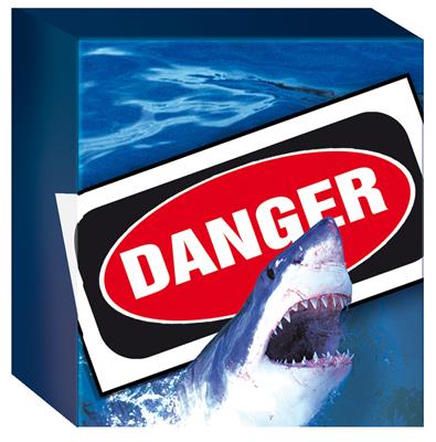 Tuvalu 2007 $1 Deadly and Dangerous Great White Shark 1oz Silver Coloured Proof Coin