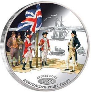 Tokelau 2013 $1 1788 Australia's First Fleet 'Sydney Cove' Silver Coloured Proof Coin