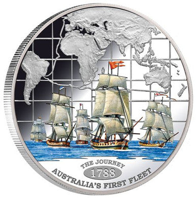 Tokelau 2013 $1 1788 Australia's First Fleet 'The Journey' Silver Proof Coin