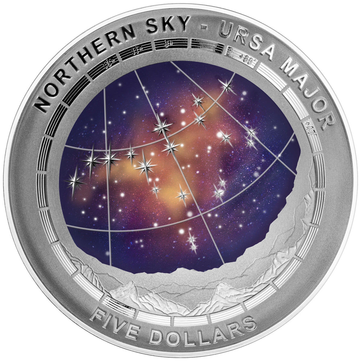 2016 $5 Northern Sky Ursa Major 1oz Silver Coloured Proof Domed Coin