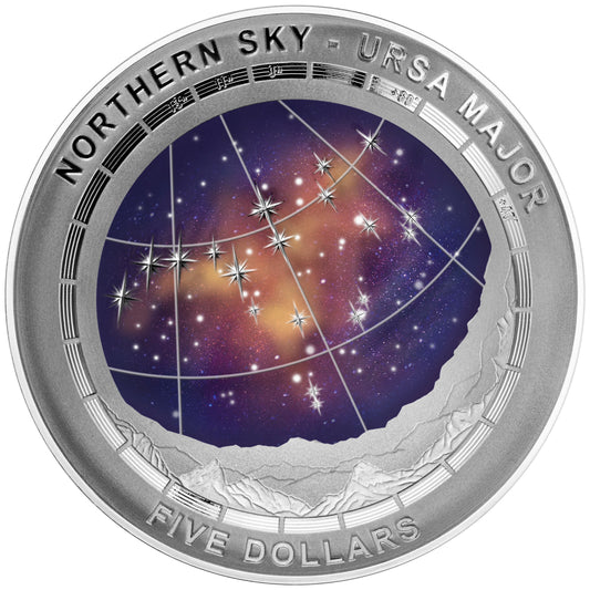 2016 $5 Northern Sky Ursa Major 1oz Silver Coloured Proof Domed Coin