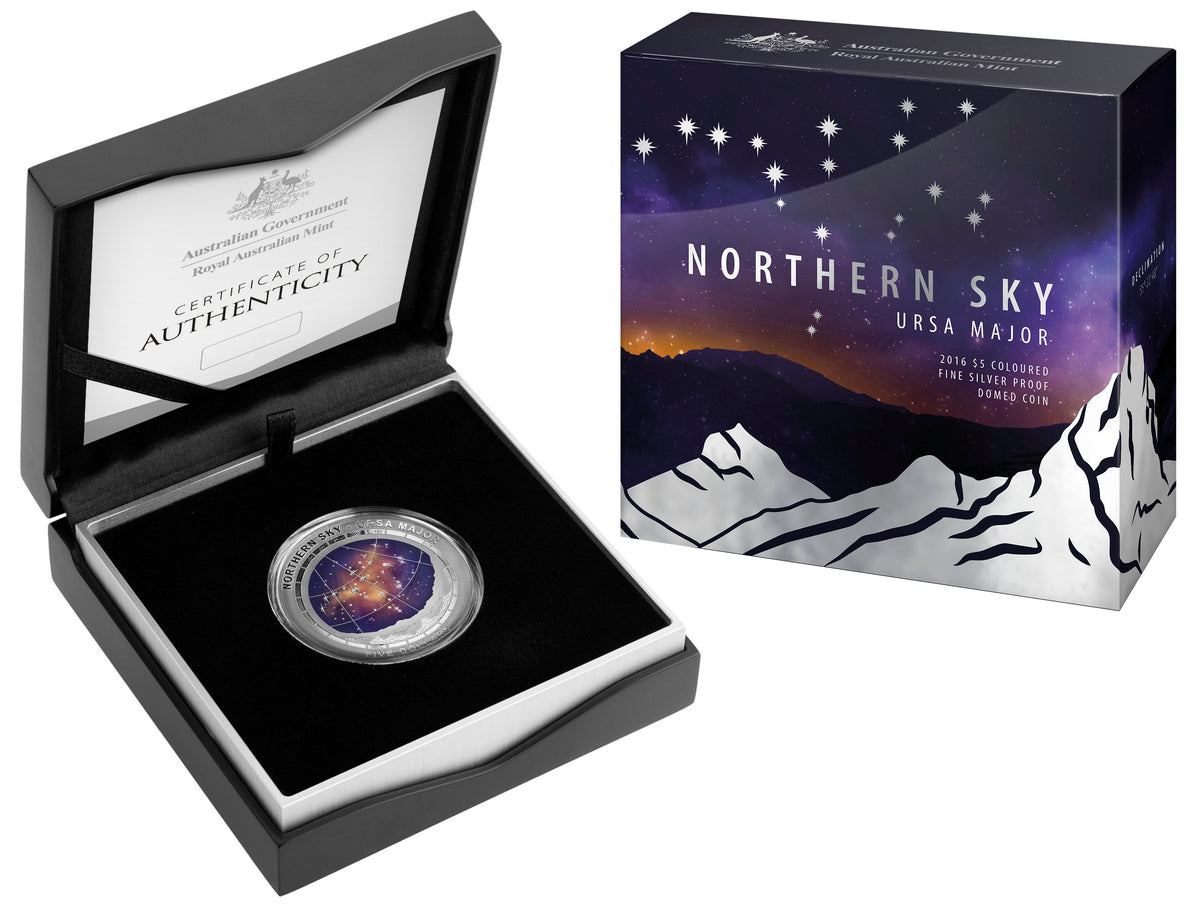 2016 $5 Northern Sky Ursa Major 1oz Silver Coloured Proof Domed Coin