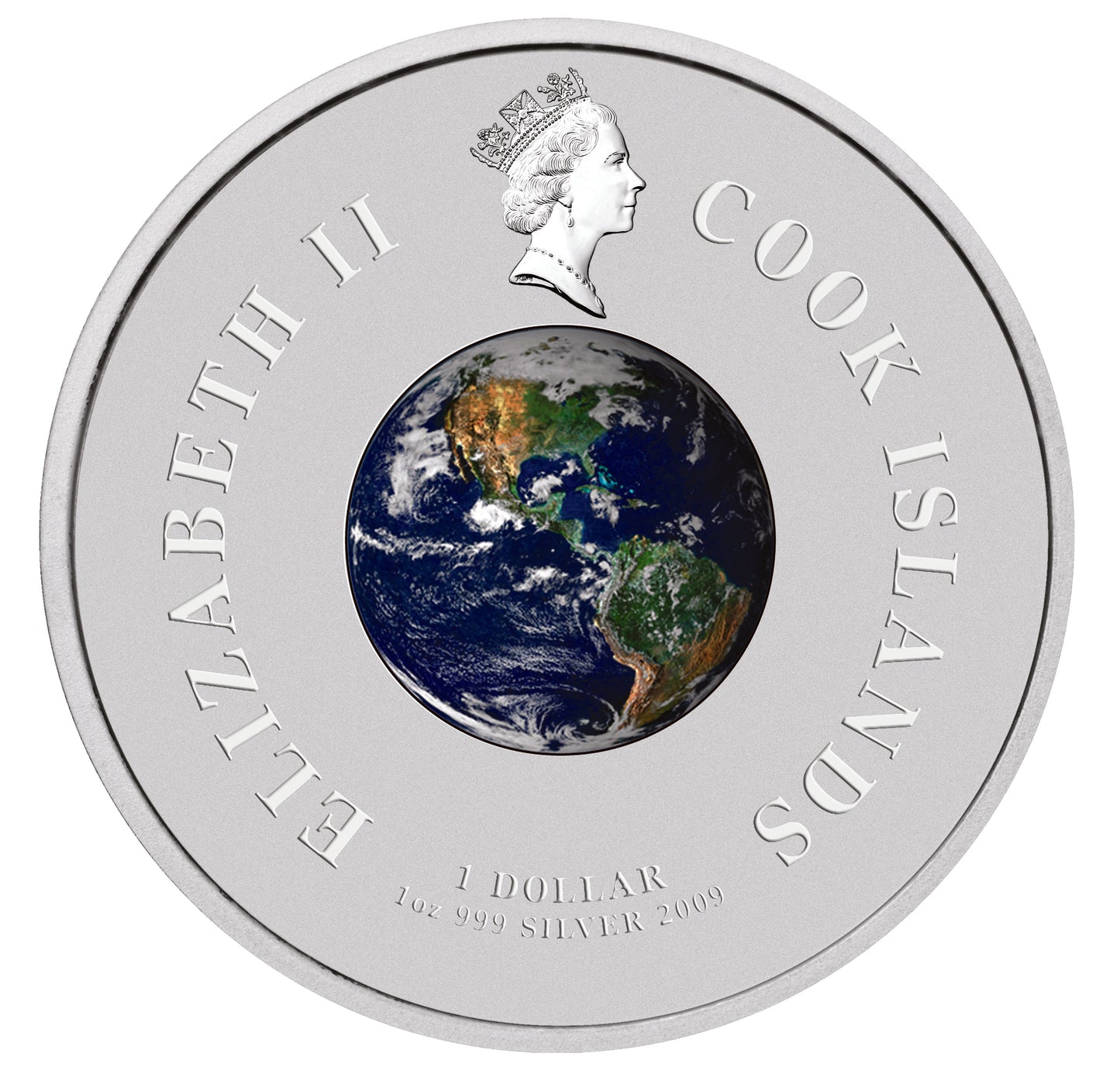 Cook Islands 2009 $1 Orbit and Beyond First Space Walk 1oz Silver Coloured Proof Coin