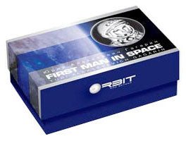 Cook Islands 2008 $1 Orbit and Beyond First Man In Space Yuri Gagarin 1oz Silver Coloured Proof Coin
