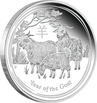 2015 $1 Lunar Year of The Goat 1oz Silver Proof Coin