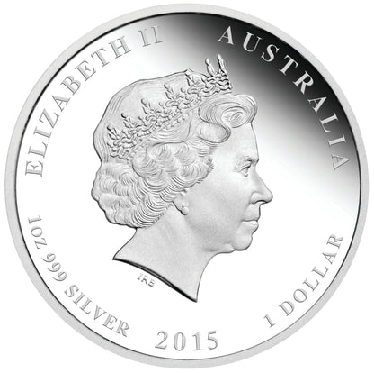 2015 $1 Lunar Year of The Goat 1oz Silver Proof Coin