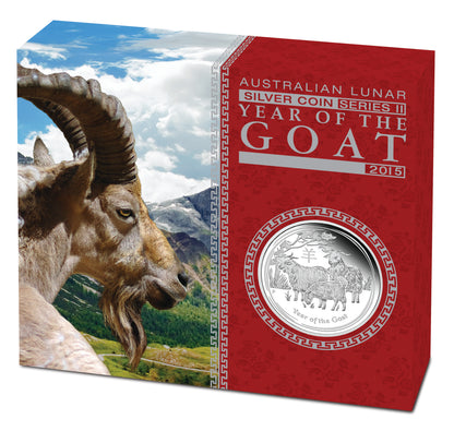 2015 $1 Lunar Year of The Goat 1oz Silver Proof Coin