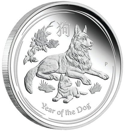 2018 50c Lunar Year of The Dog 1/2oz Silver Proof Coin