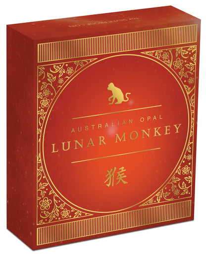 2016 $1 Australian Opal Lunar Year of The Monkey 1oz Silver Proof Coin