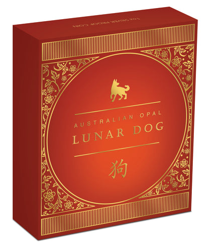 2018 $1 Australian Opal Lunar Year of The Dog 1oz Silver Proof Coin