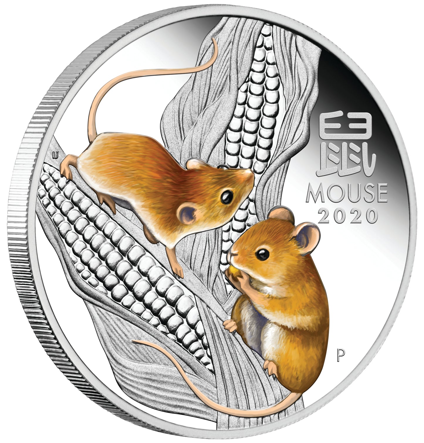2020 50c Lunar Year of The Mouse 1/2oz Silver Coloured Proof Coin