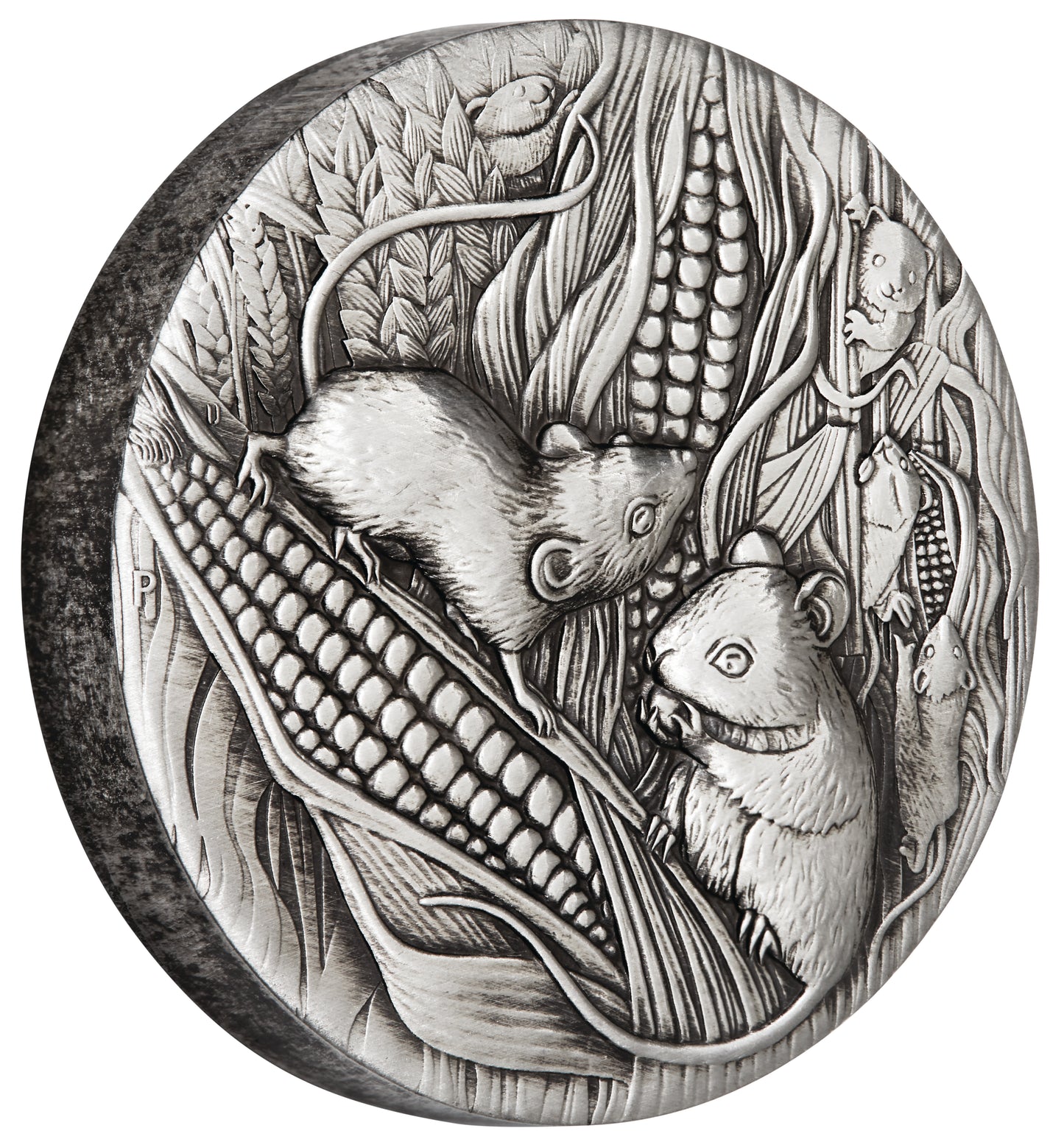 2020 $2 Lunar Year of The Mouse 2oz Silver Antiqued Coin