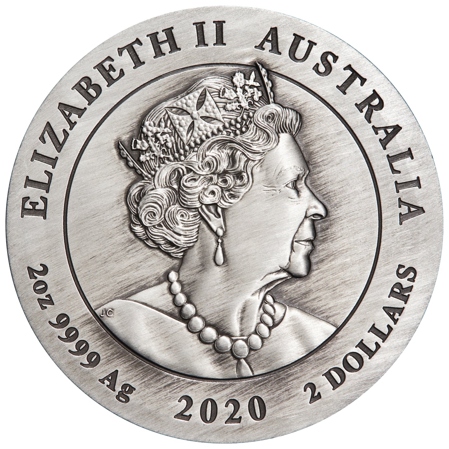 2020 $2 Lunar Year of The Mouse 2oz Silver Antiqued Coin
