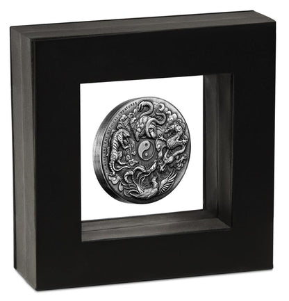 Tuvalu 2016 $2 Chinese Ancient Mythical Creatures 2oz Silver High Relief Antiqued Coin