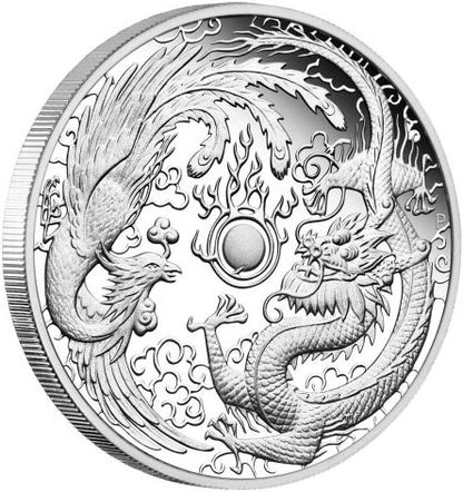 2018 $1 Dragon & Phoenix 1oz Silver Proof Coin