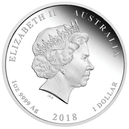 2018 $1 Dragon & Phoenix 1oz Silver Proof Coin