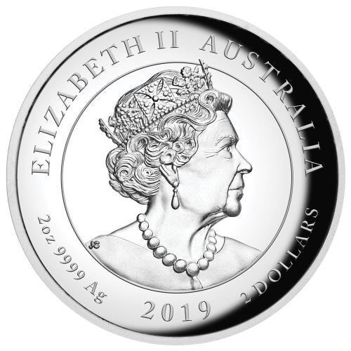 2019 $2 Double Dragon 2oz Silver High Relief Proof Coin