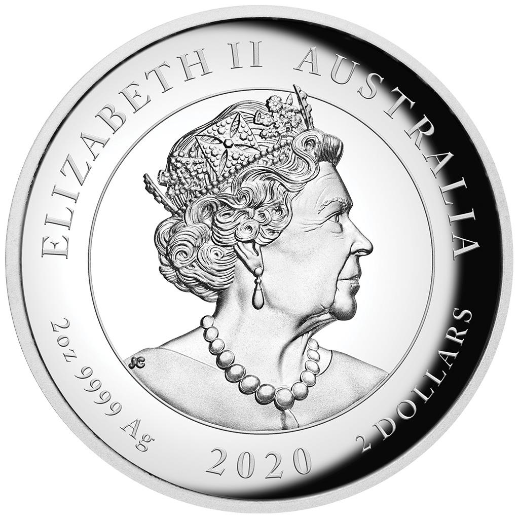 2020 $2 Double Pixiu 2oz Silver High Relief Proof Coin