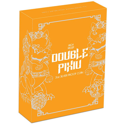 2020 $2 Double Pixiu 2oz Silver High Relief Proof Coin