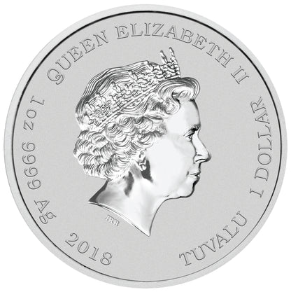 Tuvalu 2018 $1 Money Toad 1oz Silver Gilded Coin