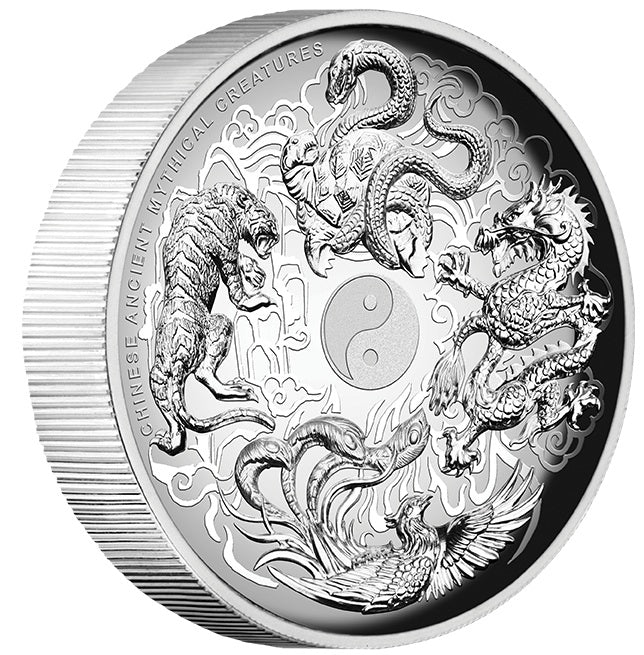 Tuvalu 2016 $1 Chinese Ancient Mythical Creatures 1oz Silver High Relief Proof Coin