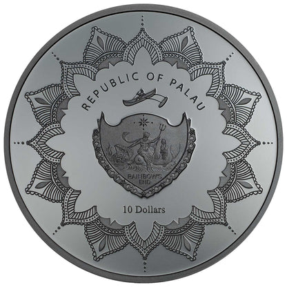 Palau 2017 $10 Laughing Buddha 2oz Silver Gilded Coin