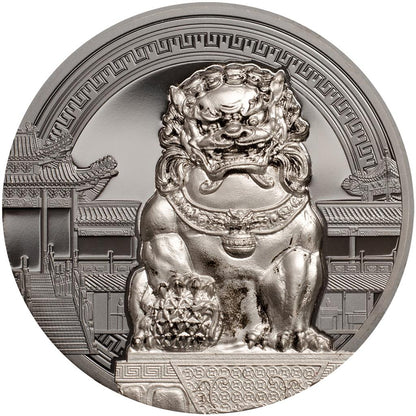 Palau 2017 $10 Chinese Guardian Lions 2oz Silver Black Proof 2 Coin Set