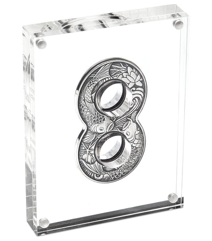 2019 $2 Figure 8 Koi Fish 2oz Silver Antiqued Shaped Coin