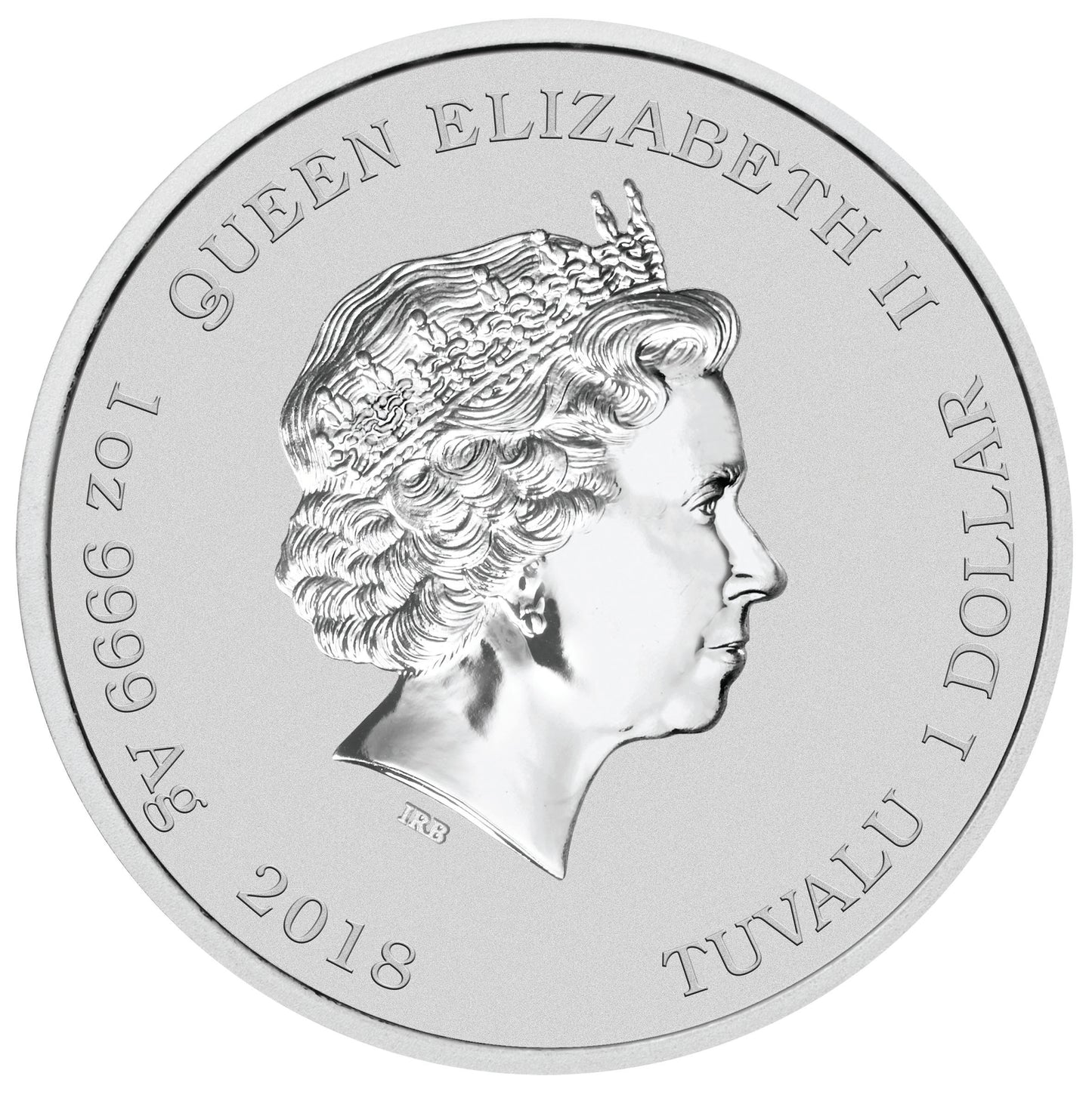 Tuvalu 2018 $1 Chinese New Year 1oz Silver Coloured Coin