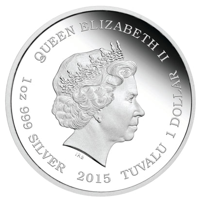 Tuvalu 2015 $1 ANDA Sydney Year of The Goat Health 1oz Silver Coloured Proof Coin