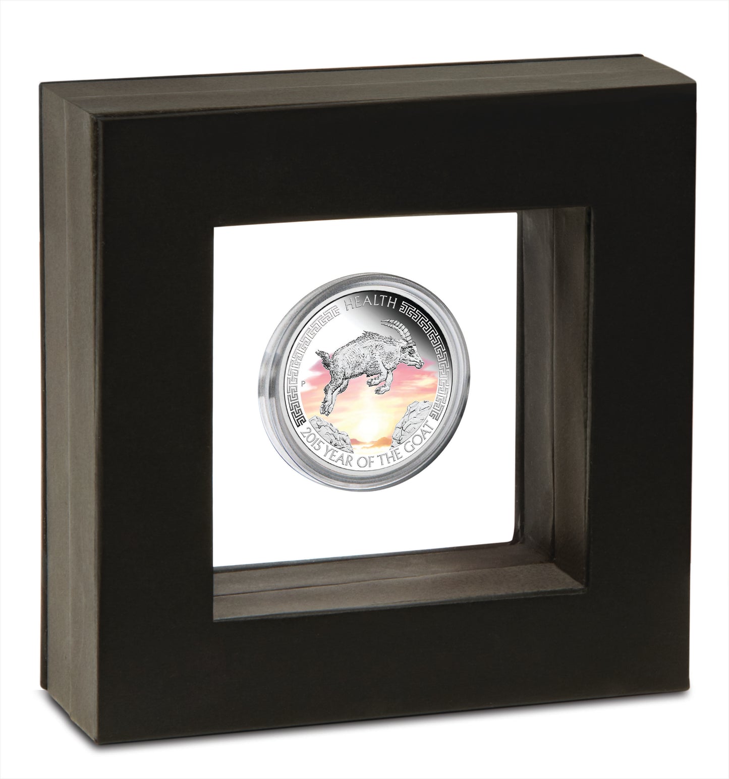 Tuvalu 2015 $1 ANDA Sydney Year of The Goat Health 1oz Silver Coloured Proof Coin